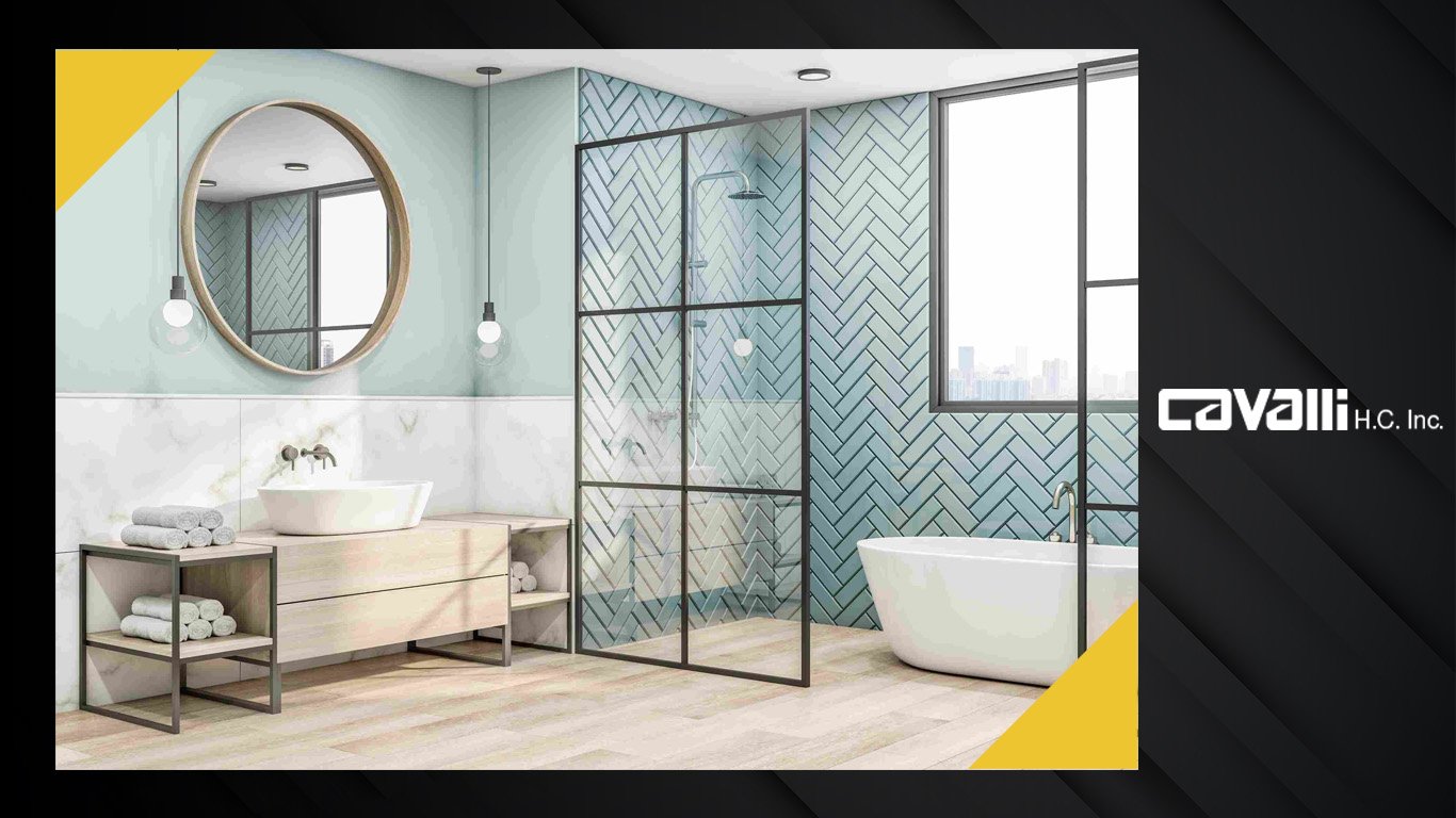 bathroom glass partition